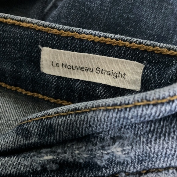 Frame Le Nouveau Straight Jeans Split Hem Medium Wash Sz 25  250 - Picture 12 of 13